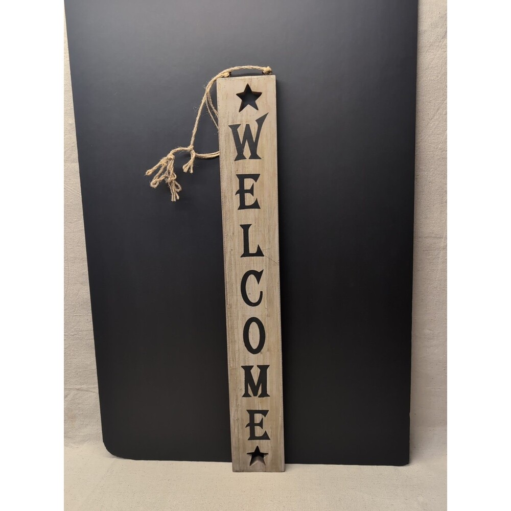 Wooden Farmhouse Style Welcome Entrance Sign Rustic Americana 24” Decor